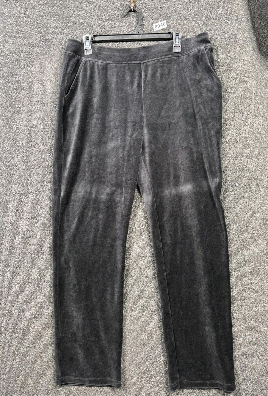 Chico's Energy Pull-on Velvet Velour Pants Size 2 US 12/14 Black High Rise